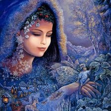 Схема вышивки «девушка-зима»