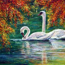 Схема вышивки «лебединая верность»