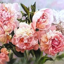 Схема вышивки «Пионы»