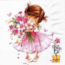 Схема вышивки «девочка с букетом»