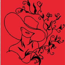 Схема вышивки «дама»