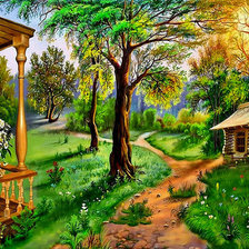 дачный поселок в лесу