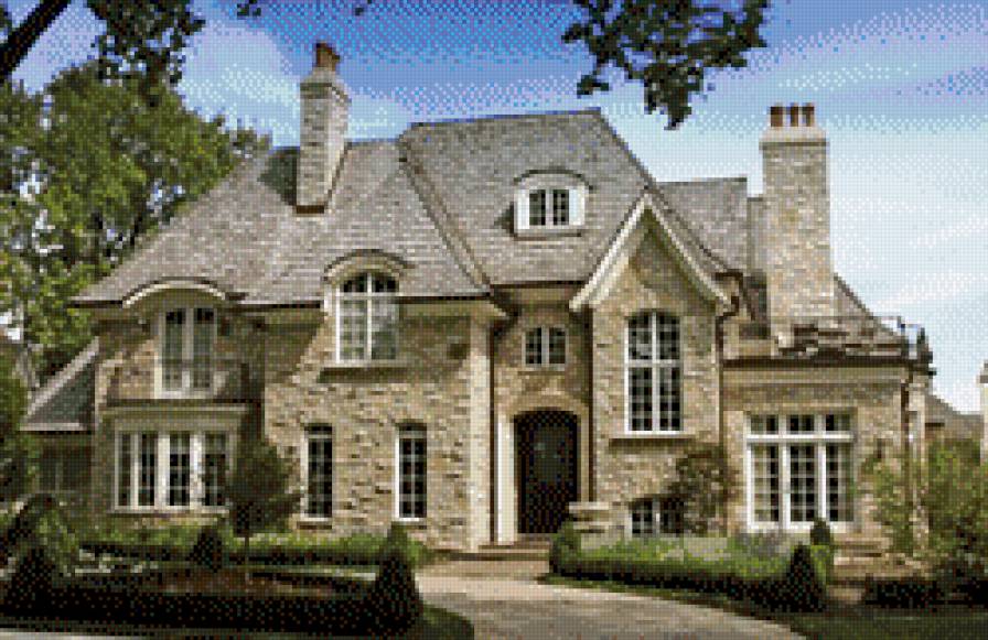 особняк - деревья.тропинка, дом - предпросмотр