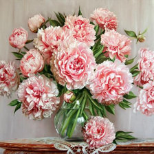 Схема вышивки «Пионы в вазе-2»