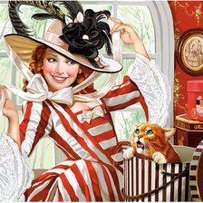 Схема вышивки «Шляпку одели, а меня забыли.»