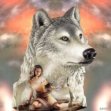 Схема вышивки «волк мираж-3»