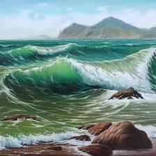 Схема вышивки «Игривые волны»