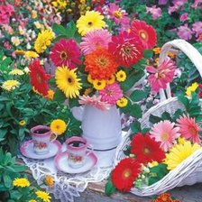 Схема вышивки «цветочный чай»