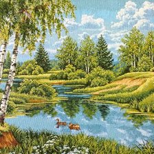 Схема вышивки «пейзаж»