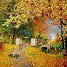 Схема вышивки «осень в парке»