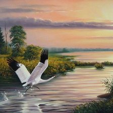 Схема вышивки «пейзаж»