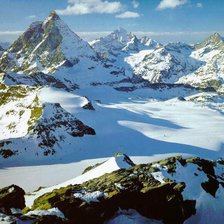 Схема вышивки «Пейзаж, зима, Урал, горы»