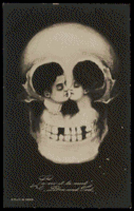 Череп иллюзия - 20 цветов, иллюзия, череп - предпросмотр