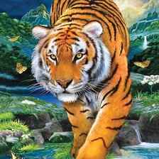 Схема вышивки «тигр»