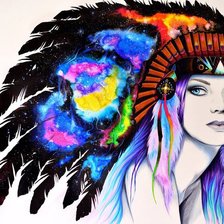 Схема вышивки «девушка»