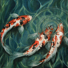 Схема вышивки «карпы кои»