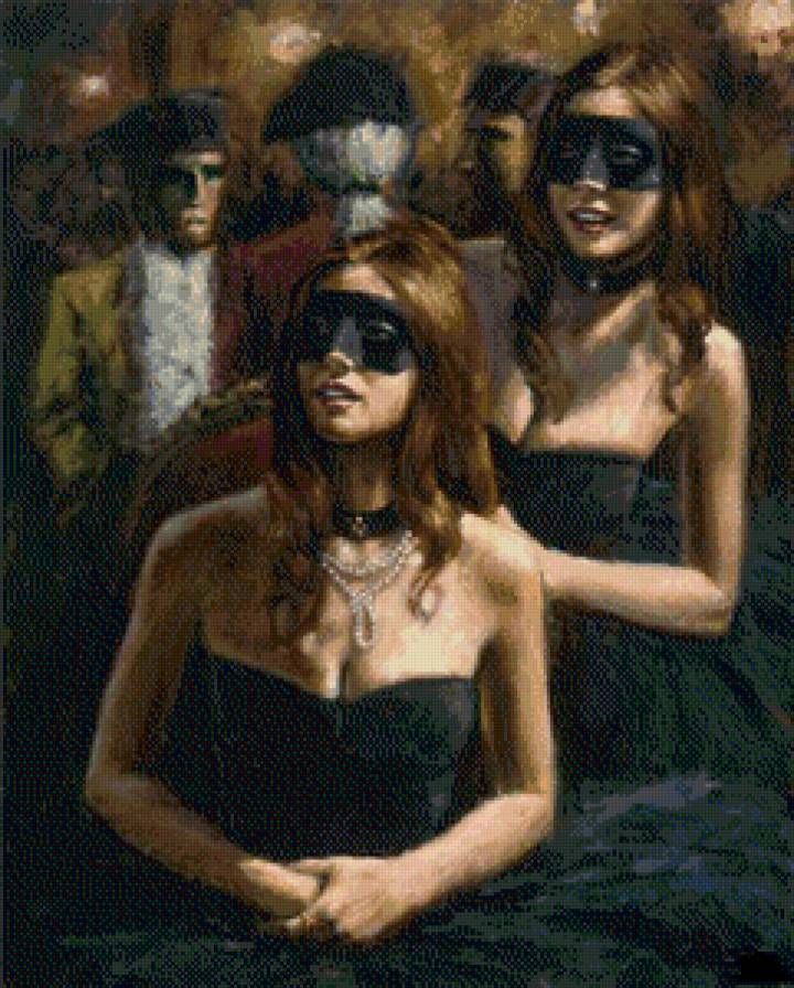 Маскарад - девушки, маски, люди - предпросмотр