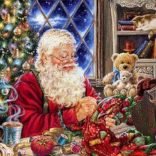 Схема вышивки «дед мороз»