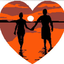 Схема вышивки «влюбленное сердце»