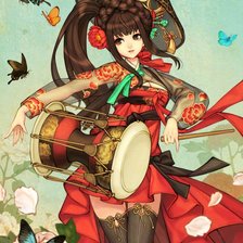 Схема вышивки «девушка с барабаном»