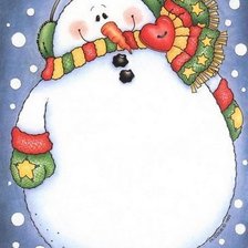 Схема вышивки «снеговик»