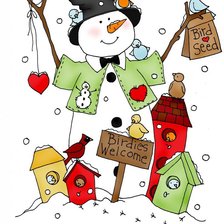 Схема вышивки «снеговик»