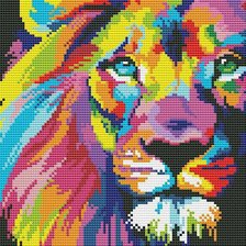 Схема вышивки «радужный лев»