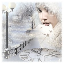 Схема вышивки «Девушка зима 2»