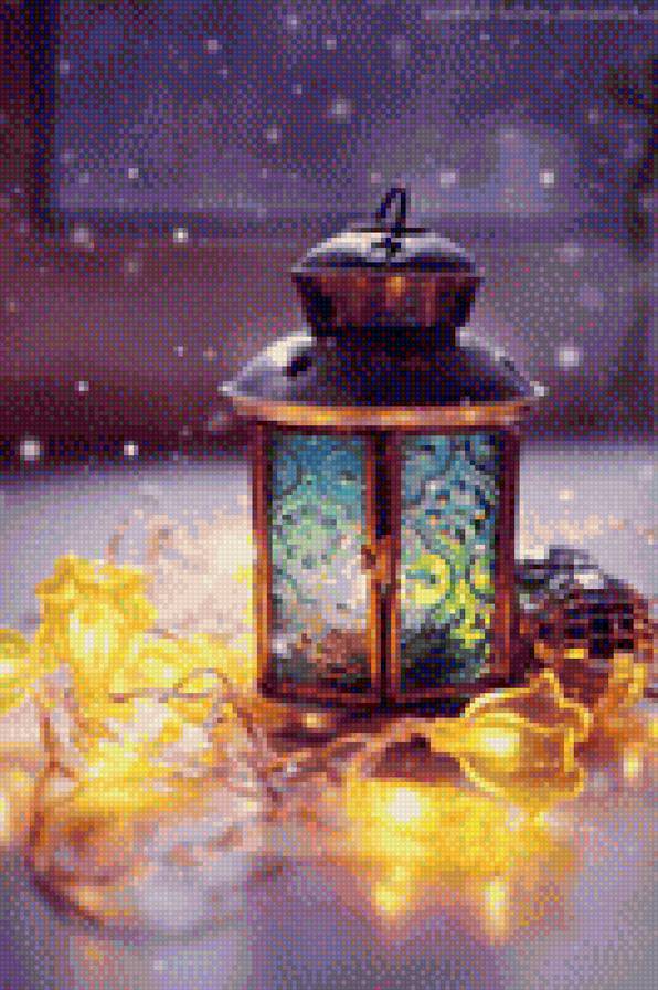 фонарь на рождество - волшебство рождество, фонарь - предпросмотр