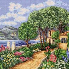 Схема вышивки «дом у моря»