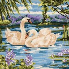 Схема вышивки «лебеди»