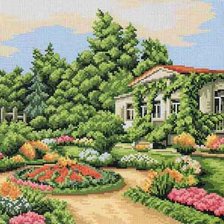 Схема вышивки «осенний пейзаж»