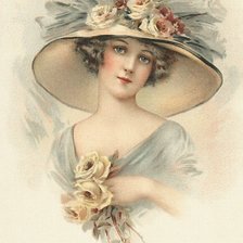 Схема вышивки «Дама Ретро»