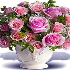 Схема вышивки «Розы в вазе»