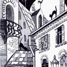 Схема вышивки «Коты и петушок»