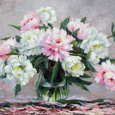 Схема вышивки «пионы»