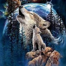 Схема вышивки «волк»