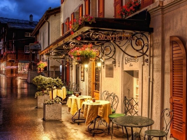 Швейцария - швейцария, кафе, улица - оригинал