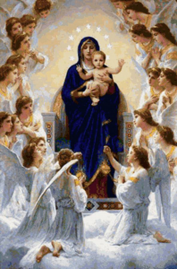 мадонна с младенцем в лилиях - религия, мадонна - предпросмотр