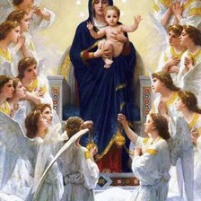 Схема вышивки «мадонна с младенцем в лилиях»