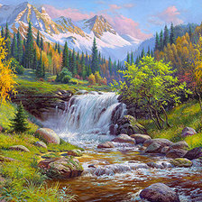 Схема вышивки «горный пейзаж»