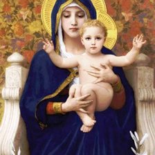 Схема вышивки «мадонна с младенцем в лилиях 1»