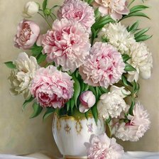 Схема вышивки «пионы в вазе»