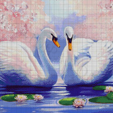 Схема вышивки «лебеди бисер»