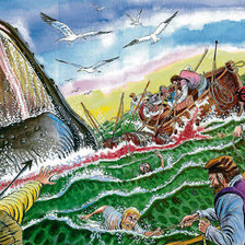 Схема вышивки «Balleneros vascos»