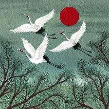 Схема вышивки «Журавлики»