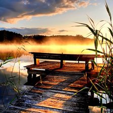 Схема вышивки «Закат на берегу озера»