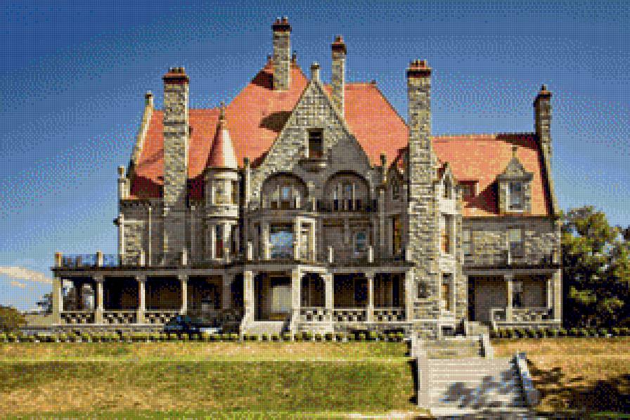 замок - трава, дом, лестница - предпросмотр