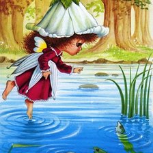 Схема вышивки «девочка на речке»