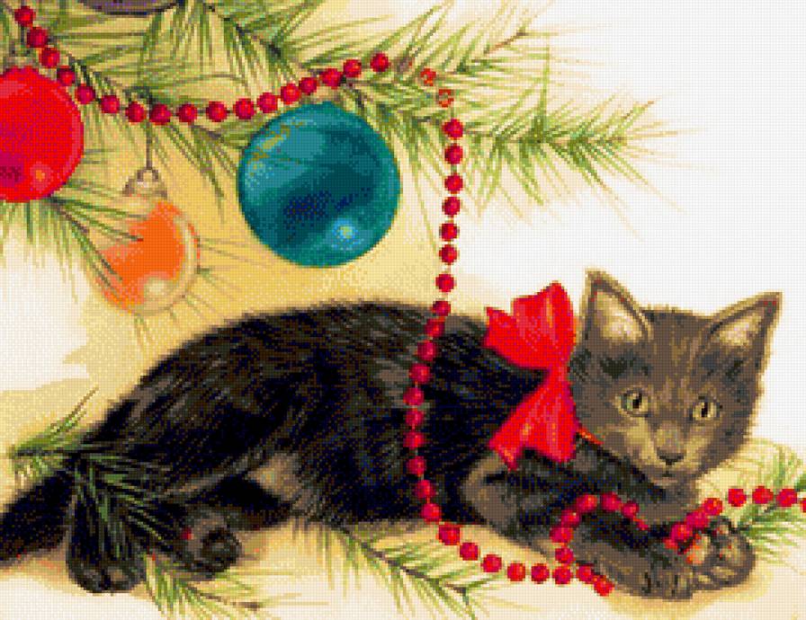 Новогодний кот - праздник - предпросмотр